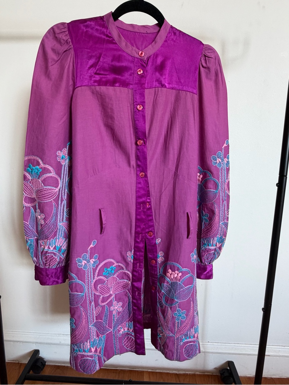 Purple Embroidered Women's Dress Coat size XS